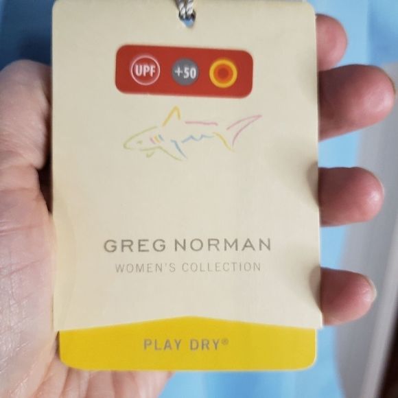3 for $25 New Greg Norman Woman's Collection Blue Golf Shirt UPF +50 Medium - Picture 4 of 11
